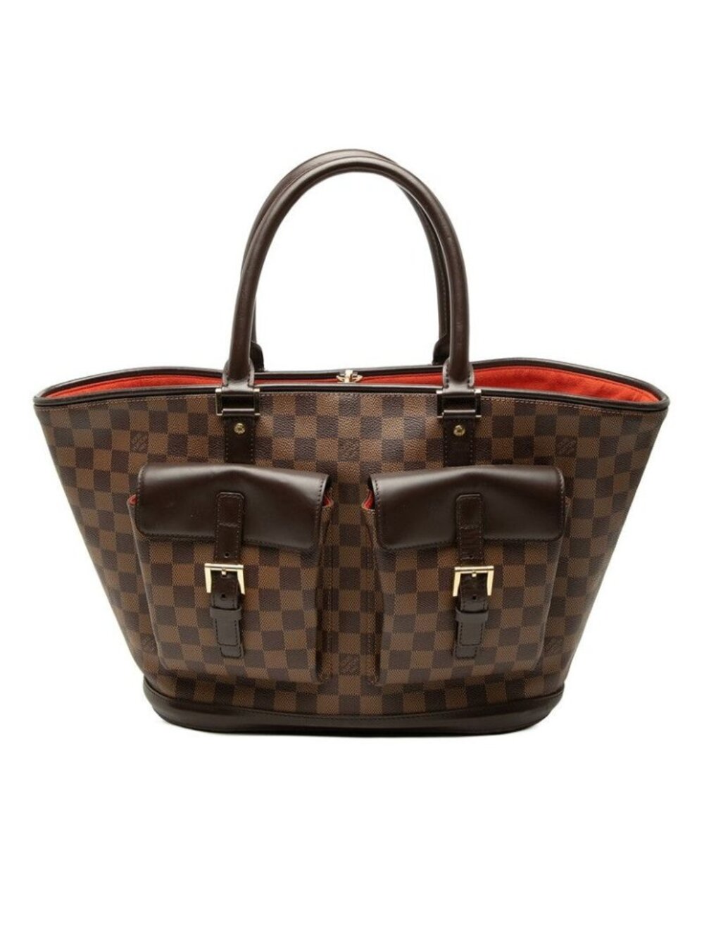 Louis Vuitton Damier Manosque GM Handbag Brown Leather